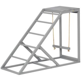 Chicken Activity Play for Healthy & Happy Animals, Swing Set with Chicken Perches & Hen Ladder, Chicken Coop Toy, Gray (Option: Gray-1040x495x140 mm)